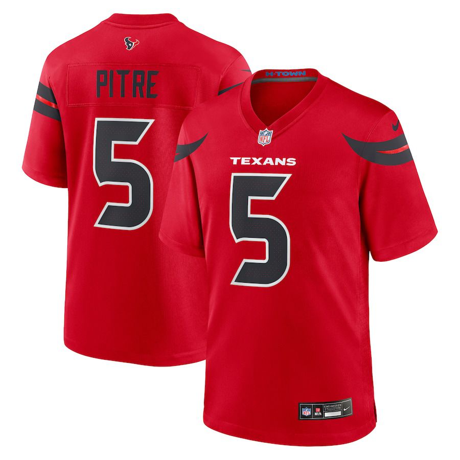 Men Houston Texans 5 Jalen Pitre Nike Red Alternate Game NFL Jersey